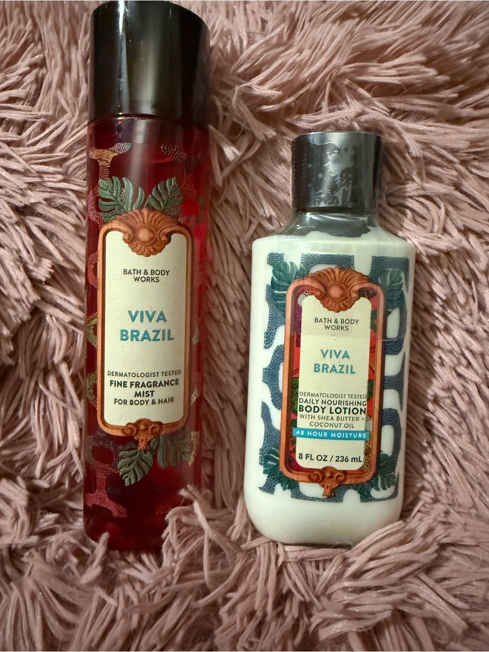 Bath & Body Works Viva Brazil Mist & Lotion - Red, White, Green